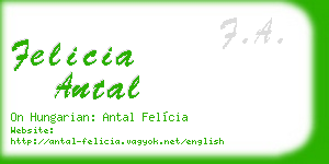 felicia antal business card